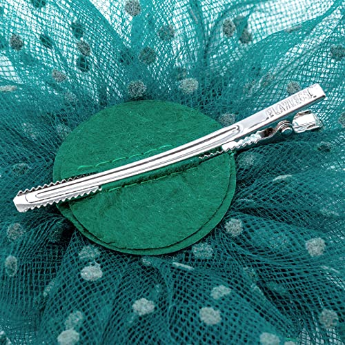 AQOKKA Women Fascinators Hats Flower Fascinators with Headband and Clip Tea Party Headwear for Women and Girls - color: 1 Pc 7" Diameter / Peacock Blue