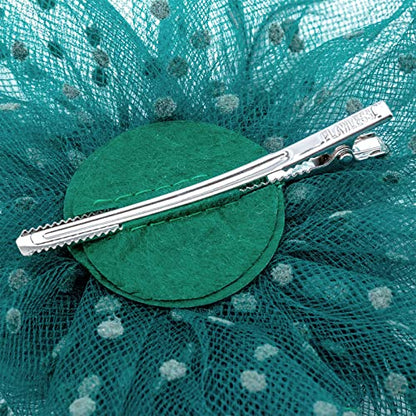 AQOKKA Women Fascinators Hats Flower Fascinators with Headband and Clip Tea Party Headwear for Women and Girls - color: 1 Pc 7" Diameter / Peacock Blue
