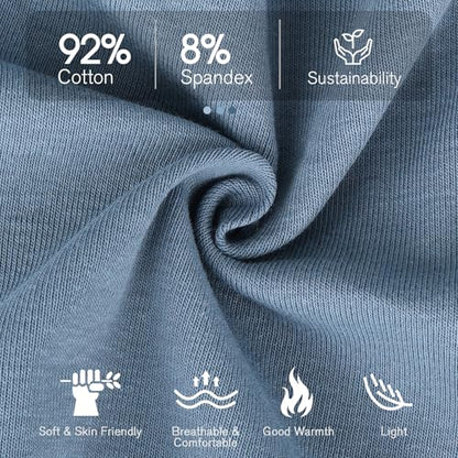 HAMUNI Slouchy Beanie for Women Men Soft Cotton Chemo Hats Double-Layer Warm Beanie Cap for Daily Wear & Transitional Seasons - color: Denim Blue