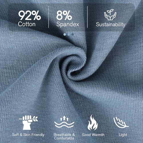 HAMUNI Slouchy Beanie for Women Men Soft Cotton Chemo Hats Double-Layer Warm Beanie Cap for Daily Wear & Transitional Seasons - color: Denim Blue