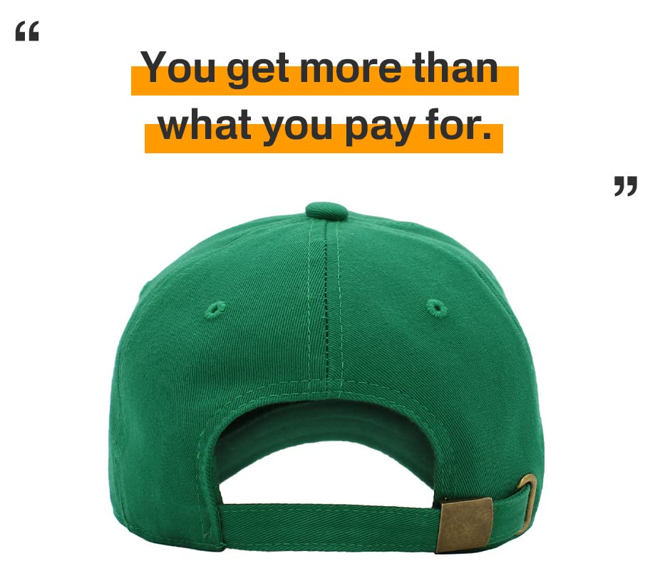 KBETHOS Classic Unisex Cotton Adjustable Low Crown Baseball Cap – Plain Dad Hat - color: Kelly Green