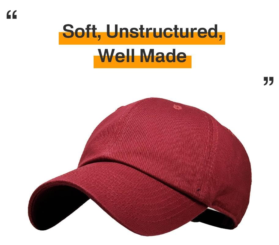 KBETHOS® Classic Washed Cotton Baseball Cap - color: Burgundy