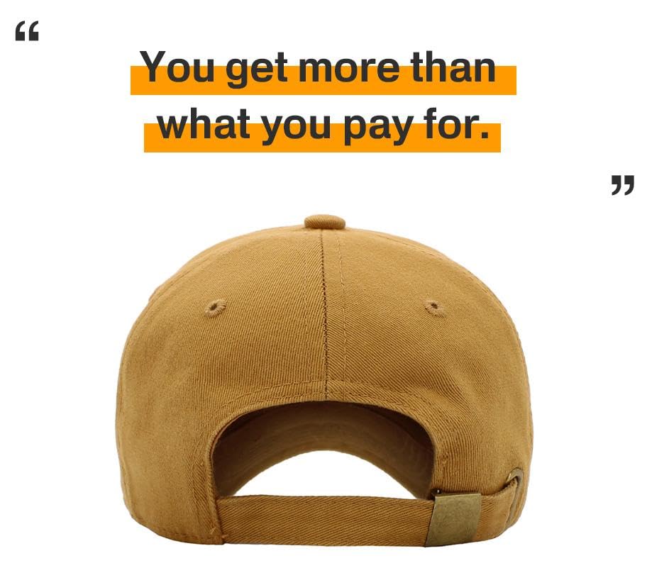 KBETHOS Classic Unisex Cotton Adjustable Low Crown Baseball Cap – Plain Dad Hat - color: Wheat