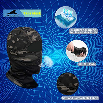 Achiou Ski Mask for Men and Women, Lightweight UV Balaclava Face Cover - color: Colorful