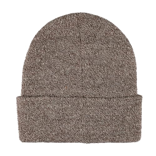 Levi's Mens All-Season Hero Beanie Soft Knit Cuffed Winter Hat, Warm & Comfortable Everyday Style - color: Marl Brown Patch