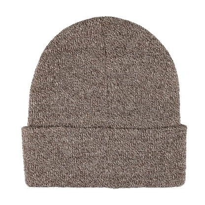 Levi's Mens All-Season Hero Beanie Soft Knit Cuffed Winter Hat, Warm & Comfortable Everyday Style - color: Marl Brown Patch