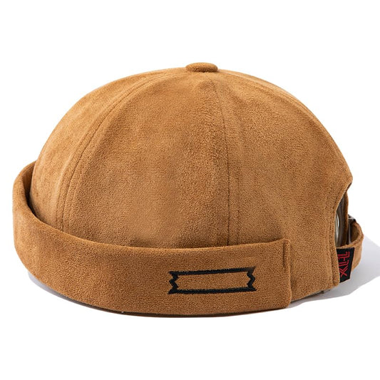 Vintage Brimless Hats for Men Retro Doker Hat Sailor Fisherman Leon Hat Casual No Visor Skullcap Beanie Hip Hop Hats - color: Mg-xgmxhjh12-camel