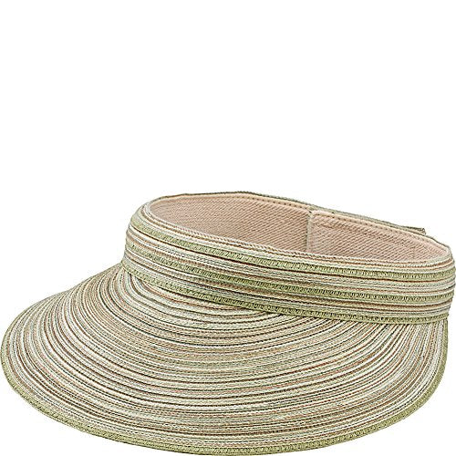 San Diego Hat Company Women's Mixed Braid Brim Visor with Velcro, Sun Hats for Women - color: Sage