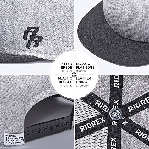 RIOREX Hip hop caps Fashion Animal Embroidery Baseball Cap for Men Adjustable Leather Belt Strapback Baseball Cap - color: Gray-black