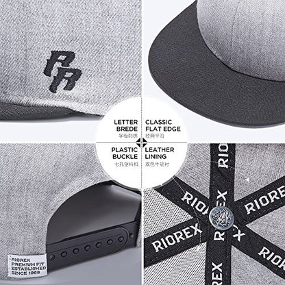 RIOREX Hip hop caps Fashion Animal Embroidery Baseball Cap for Men Adjustable Leather Belt Strapback Baseball Cap - color: Gray-black