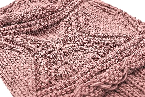 Lilax Knit Slouchy Oversized Soft Warm Winter Beanie Hat - color: Dusty Pink