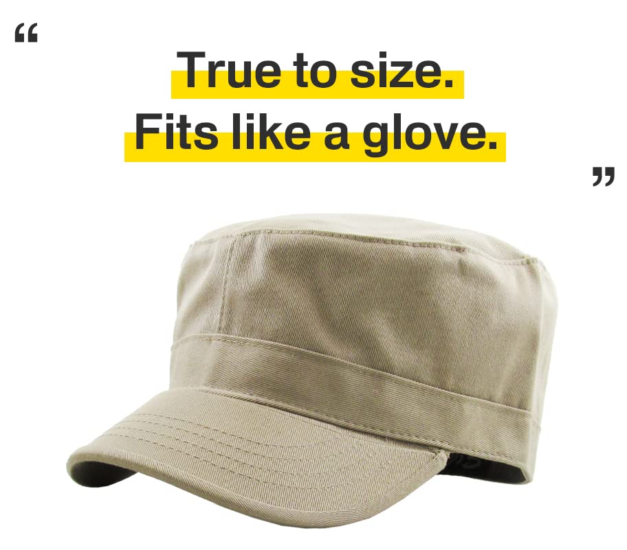 KBETHOS Cadet Army Cap Basic Everyday Military Style Hat (Now with STASH Pocket Version Available) - color: Khaki Daily Cadet, size: Small