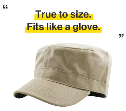 KBETHOS Cadet Army Cap Basic Everyday Military Style Hat (Now with STASH Pocket Version Available) - color: Khaki Daily Cadet, size: Medium