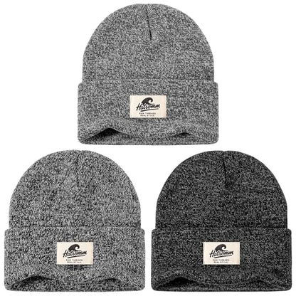 3 Packs Winter Beanie Hats for Men Women, Unisex Soft Warm Thick Beanies, Cuffed Knit Skull Cap - color: Black/Gray/B&w Mix