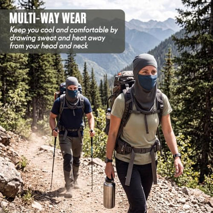 Face Balaclava Neck Cover Cooling Ice Silk Ski Mask - color: Dark Gray