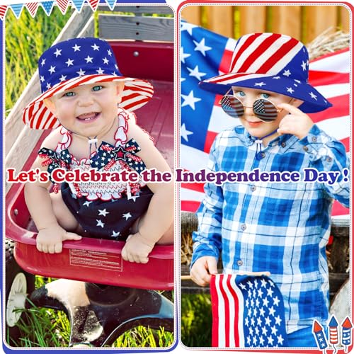 Sarfel Baby Sun Hat Summer Baby Boy Hats UPF 50+ Sun Protection Toddler Hat Bucket for Baby Girl Adjustable Kid Cap - color: American Flag, size: 6-12 Months