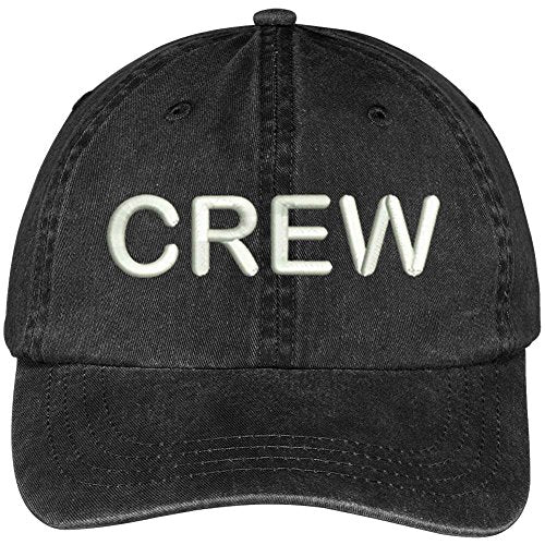 Trendy Apparel Shop Crew Embroidered Pigment Dyed Cotton Cap - color: Black