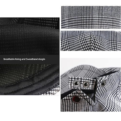 Vintage Plaid Newsboy Flat Cap Beret Ivy Driver's Hat