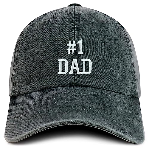 Trendy Apparel Shop Number 1 Dad Embroidered Pigment Dyed Low Profile Cotton Cap - color: Dark Green