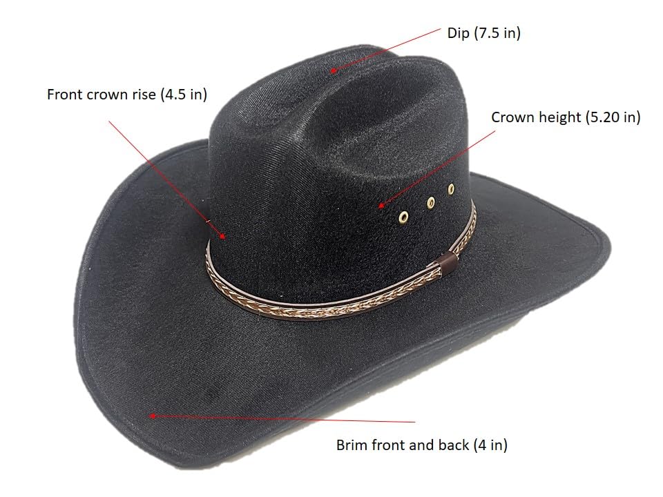 Mrlahat Western Cowboy & Cowgirl Hat Wide Brim Front Pinch Style - color: White, size: Small-Medium