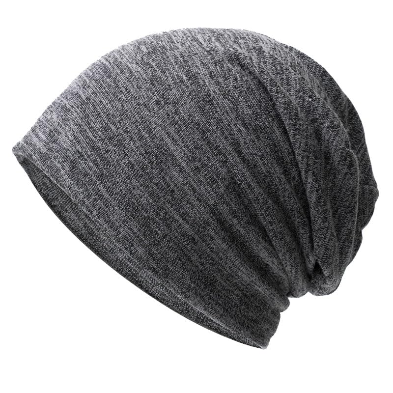 Utaly Soft Slouchy Chemo Beanie for Women Breathable Stretchy Skull Cap for Cancer Hair Loss Patients Sleep Wear - color: Grey