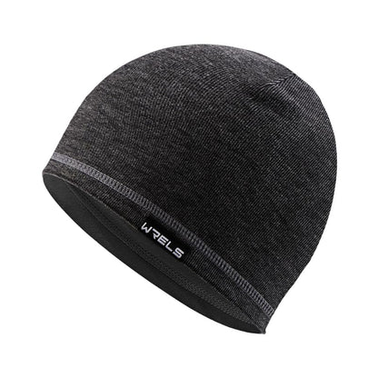 WRELS Reversible Winter Running Hat Soft Stretch Thermal Cycling Skull Cap for Women Men Double Sided Sports Hat - color: A Reversible Hat (Black/Black)