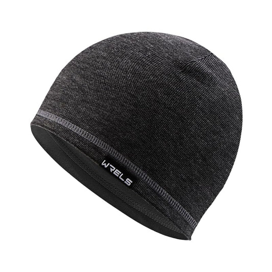 WRELS Reversible Winter Running Hat Soft Stretch Thermal Cycling Skull Cap for Women Men Double Sided Sports Hat - color: A Reversible Hat (Black/Black)