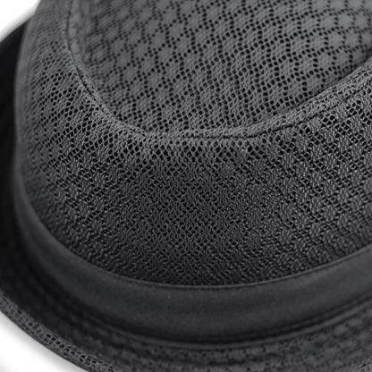 The Hat Depot Unisex Light Weight Classic Soft Cool Mesh Pork Pie hat - color: Black, size: Large-X-Large