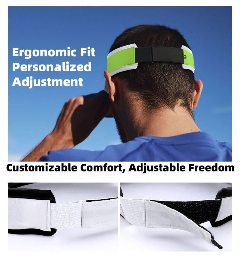 Cooling Sports Sun Visor Hat for Men & Women - color: White - Black