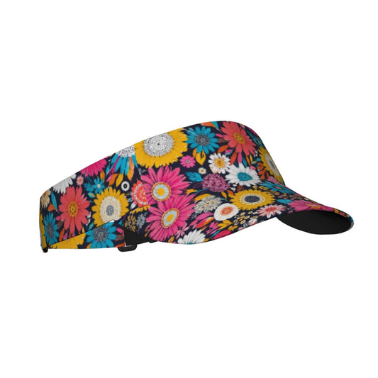 Unisex Sports Sun Visor Hats Adjustable Lightweight Packable Printed Empty Top Cap for Running Pickleball Golf Tennis - color: Boho Watercolor Floral