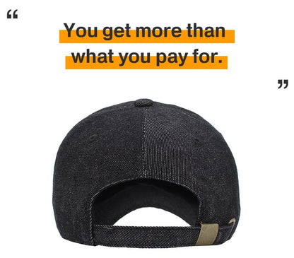 KBETHOS Classic Unisex Cotton Adjustable Low Crown Baseball Cap – Plain Dad Hat - color: Black Denim