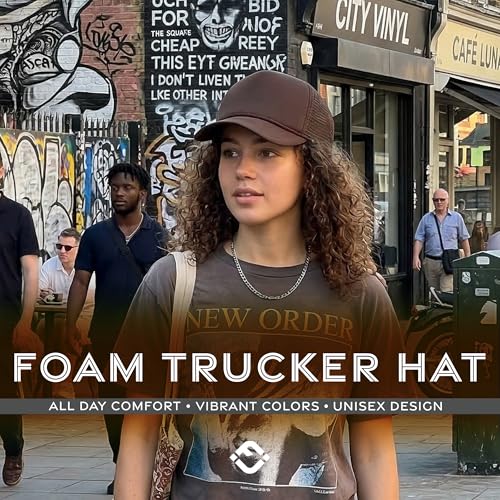 Funky Junque Blank Mesh Foam Lightweight Snapback Trucker Hat - color: Brown