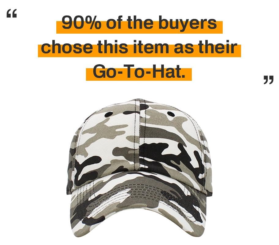 KBETHOS Classic Unisex Cotton Adjustable Low Crown Baseball Cap – Plain Dad Hat - color: Citi Camo