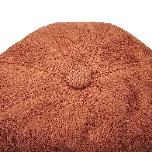 Newsboy Cabbie Baker boy hat Beret Cap for Women Pageboy Visor Paperboy Hat Sailor Fiddler Hat Adjustable - color: Brown Tweed