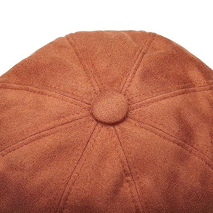 Newsboy Cabbie Baker boy hat Beret Cap for Women Pageboy Visor Paperboy Hat Sailor Fiddler Hat Adjustable - color: Brown Tweed