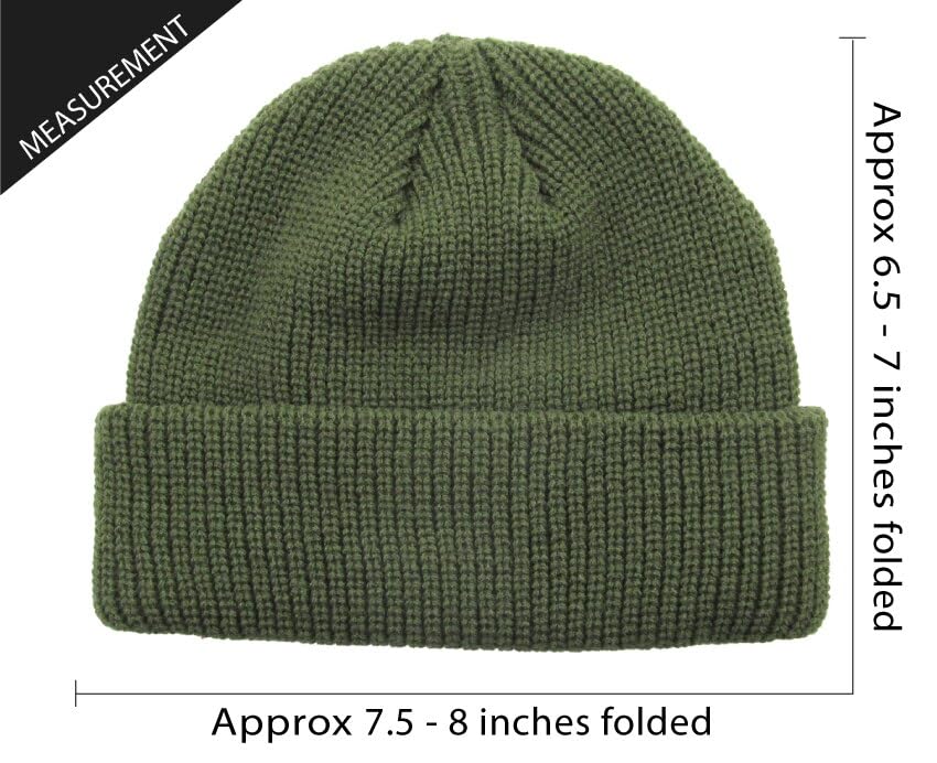 Fisherman Short Beanie Leon Roll up Trawler Classic Skullcap Hipster Beanie Warm Winter Hats Acrylic Ribbed Knit Cuff Daily - color: 3. Olive Fisherman Beanie
