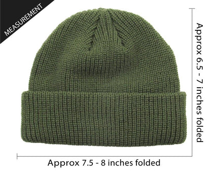 Fisherman Short Beanie Leon Roll up Trawler Classic Skullcap Hipster Beanie Warm Winter Hats Acrylic Ribbed Knit Cuff Daily - color: 3. Olive Fisherman Beanie