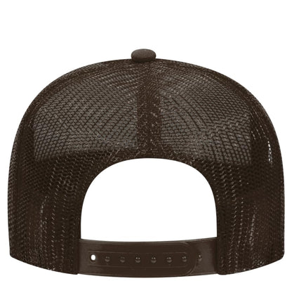 Otto Cap 5-Panel Mid Profile Mesh Back Trucker Hat, OS - color: Brown