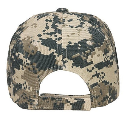 Falari Wholesale Bulk Lot 12-Pack Baseball Cap Adjustable Size Plain Blank Solid Color - color: Camouflage - Digital