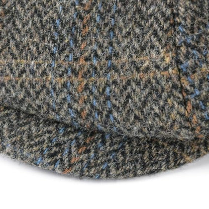 FEINION Men 8 Panel Herringbone Wool Newsboy Cap - color: Plaid Khaki, size: 7 3/8