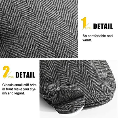 Sumolux Mens Newsboy Hat Flat Cap Gatsby Lvy Irish Hats Driving Cabbie - color: A Grey