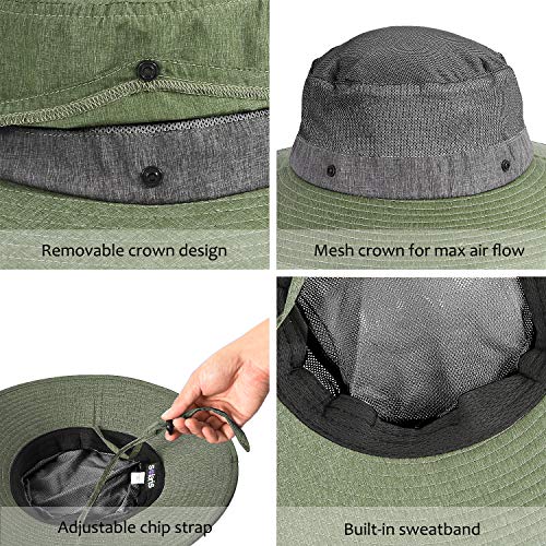 Solaris Small‑Head‑Fit Sun Hat with Neck Flap for Men & Women - color: Olive, size: One Size