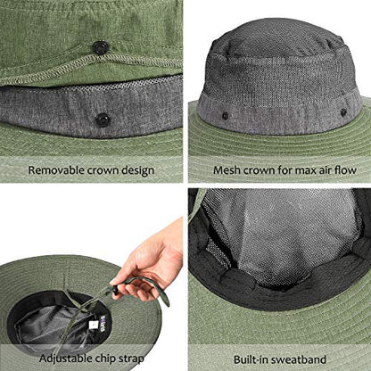 Solaris Small‑Head‑Fit Sun Hat with Neck Flap for Men & Women - color: Olive, size: One Size