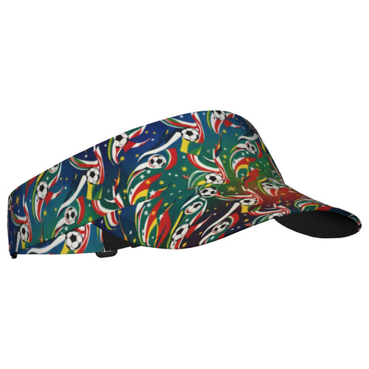 Adjustable Lightweight Open Top Sports Sun Visor Hat Cap for Golf Tennis - color: Sports Stripes Soccer
