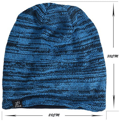 VECRY Mens Slouchy Beanie Knit Skull Cap Long Baggy Hip-hop Winter Summer Hat B305 - color: Stripe-brown, size: Large