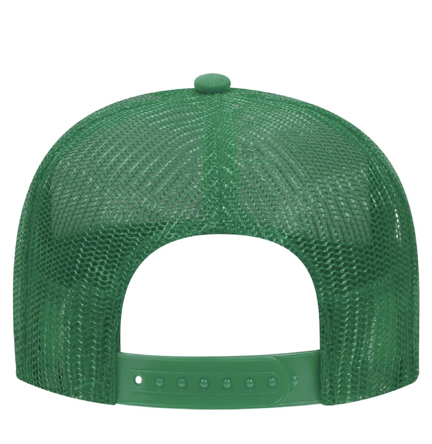 Otto Cap 5-Panel Mid Profile Mesh Back Trucker Hat, OS - color: Kelly