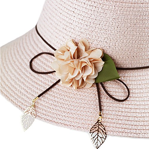 The Hat Depot Womens Floppy Summer Sun Beach Wide Brim Straw Hat - color: Fh12
