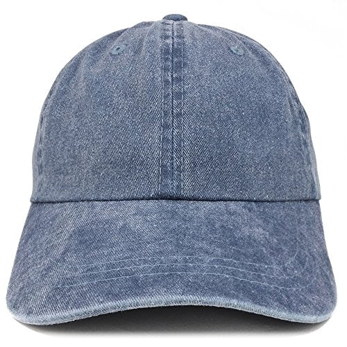 Trendy Apparel Shop Low Profile Unstructured Pigment Dyed Cotton Twill Baseball Cap - color: Navy