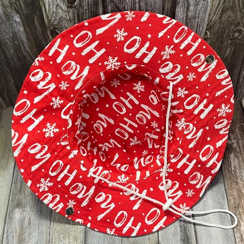 Funny Sun Hat for Men Women Wide Brim Bucket Hat Hiking Boonie Hat Summer Beach Fishing Caps - color: Christmas