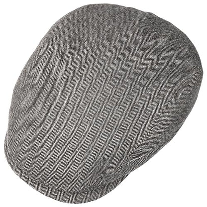 Stetson Chester Flat Cap Made in Germany Wool Silk Cashmere Houndstooth Men Autumn Winter - color: Grey, size: 7